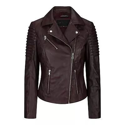 Buy Womens Vintage Slim Fitted Soft Real Leather Ladies Biker Jacket • 89.99£