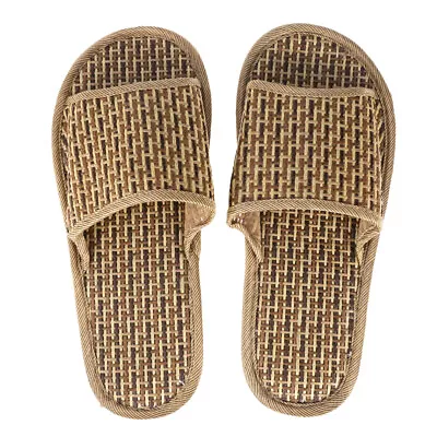 Buy  Open Toed Slippers Thick Bottom Shower Spa Bamboo Weave Women's Sandals • 11.25£