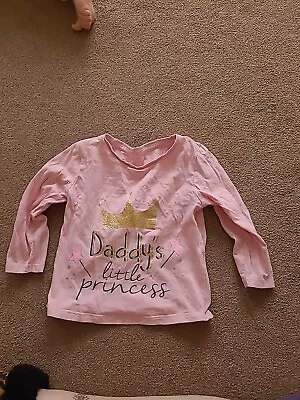 Buy Baby Girls 18-24 Months Matalan Top T Shirt Daddys Little Princess • 0.99£