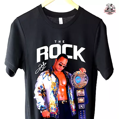 Buy WWE Wrestling Superstars THE ROCK Heavy Cotton Quality T-Shirt S-3XL • 26.68£