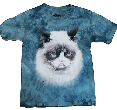 Buy The Mountain Grumpy Cat Face T-Shirt Youth Size Medium Tie Dye Kitty Kitten • 15.14£