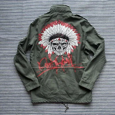 Buy Punk Royal Mens Green Hidden Hood Printed Jacket Medium - Skull Design • 69.99£