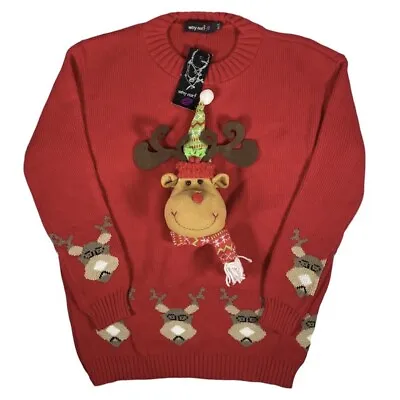 Buy Women's Red Reindeer Christmas Jumper Size Large 42-44 Inch Chest New With Tags  • 19.50£