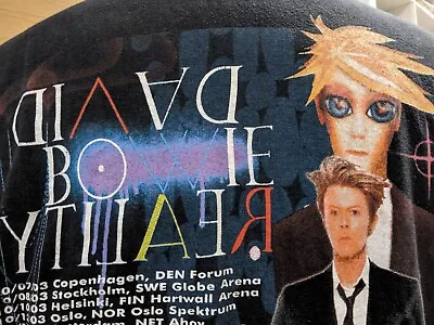 Buy  David Bowie Xl Official Genuine Live Tour T Shirt Reality Tour  Rare Fan Shirt! • 50£