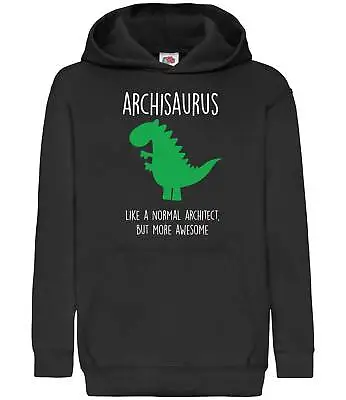 Buy Architect Dinosaur Architectasaurus Black Hoodie Architect Boyfriend Funny • 21.99£