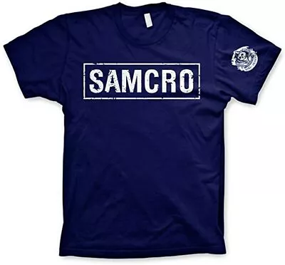 Buy Official Merch SAMCRO Logo Navy T-Shirt Sons Of Anarchy Team Biker Style  S-3xl • 16.99£