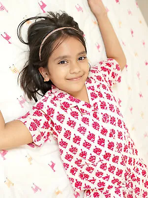 Buy Pinky Printed Button Shirt & Pajama Kids Set With Half Sleeve Kids Designer Wear • 24.97£