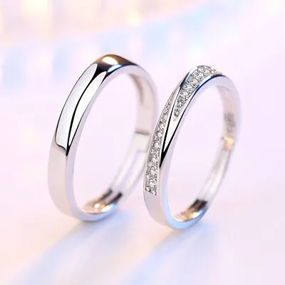 Buy 925 Sterling Silver Adjustable Open Ring Womens Mens Lovers Jewellery New UK • 2.97£