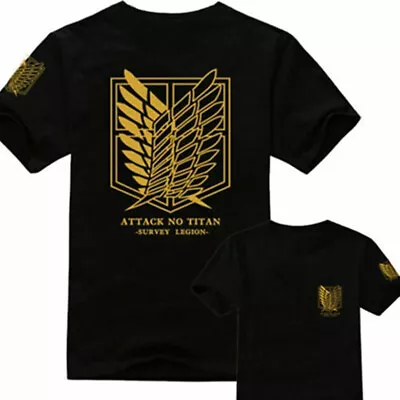 Buy Anime Attack On Titan AOT Scouting Legion T-Shirt Cotton Cosplay Tee Shirts Tops • 10.14£