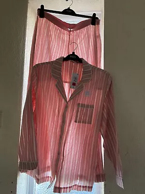 Buy Ladies Brand New  Pure Cotton Cool  Comfort Pyjamas Set Size 22 Pink • 28£