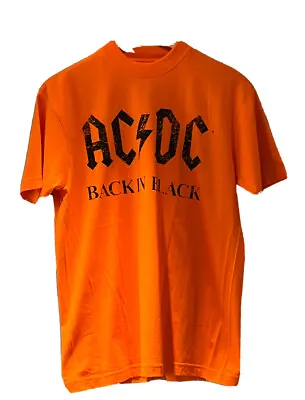Buy AC/DC Back In Black Orange T-Shirt Small • 6.50£