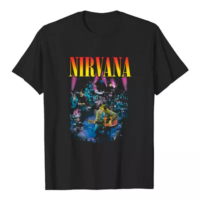 Buy Nirvana T-Shirt Unplugged Photo Band Official New Black • 14.95£