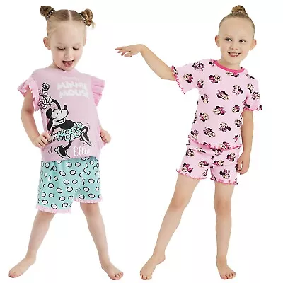 Buy Girls Disney Minnie Mouse Personalised Short Pyjamas Character PJs 2-10 Years • 9.95£