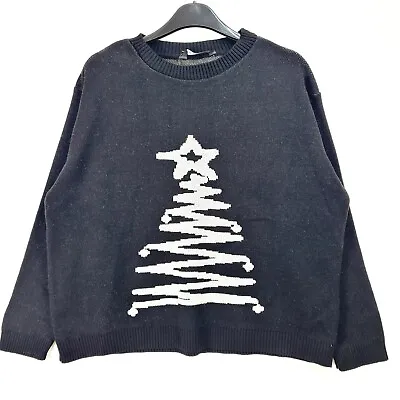 Buy M&Co - NEW - Black Christmas Tree Jumper - UK 16 - 18 • 22£