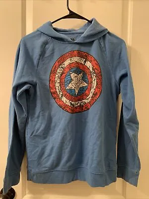 Buy Epic Threads Boys Marvel Captain America Hoodie Sweatshirt Blue Size XL • 40.95£