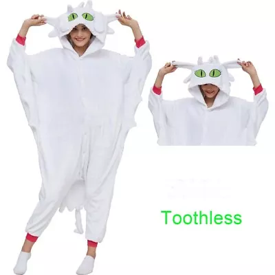 Buy Unisex Sleepwear Toothless Cosplay Costume Onesie11 Hooded Pajamas Nightwear Hot • 26.38£
