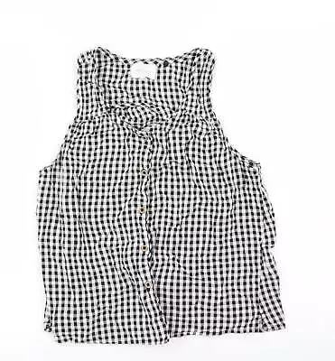 Buy MAKE TIME TO DREAM Womens Black Check Cotton Top Pyjama Top Size 12 • 3.75£