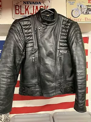 Buy Men’s WEISE Classic Collection Black Leather Motorcycle Jacket Size 40 Harley • 25£