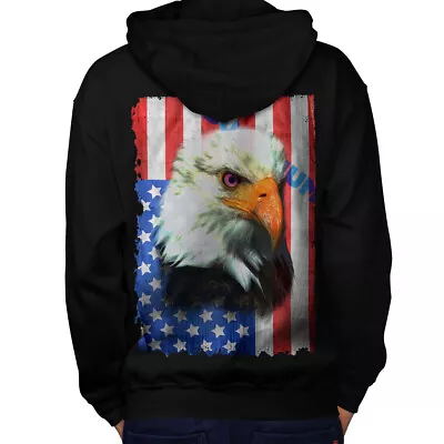 Buy Wellcoda Eagle Of Freedom Flag USA Mens Hoodie, USA Design On The Jumpers Back • 25.99£