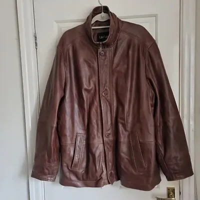 Buy LAKELAND MEN'S LEATHER COAT SIZE 46 Tan Brown Overcoat Jacket • 28.50£