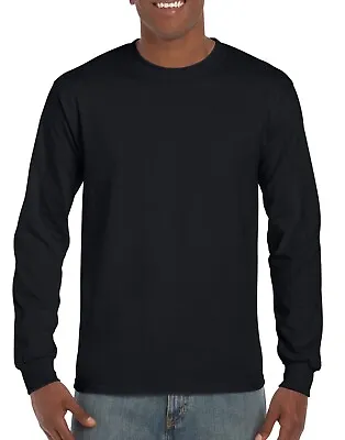 Buy Gildan Mens Plain Long Sleeve Crew Neck Ultra Cotton T Shirts, Tops | S-2XL • 14.99£