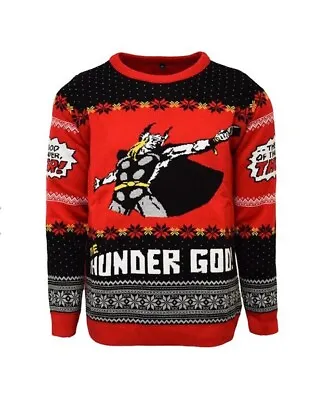 Buy Small (UK) Thor Ugly Christmas Xmas Jumper / Sweater By Numskull Marvel Avengers • 33.99£
