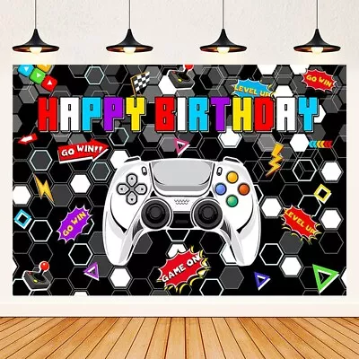 Buy Super Cool Video Game Backdrop Gaming Birthday Party Background Banner Decor • 7.48£