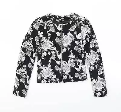 Buy Divided Womens Black Floral Jacket Size 6 Zip • 9£