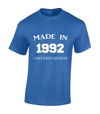 Buy Made In 1992 Mens T Shirt Cool 30th Birthday Gift Present Idea Funny Joke Top • 7.99£