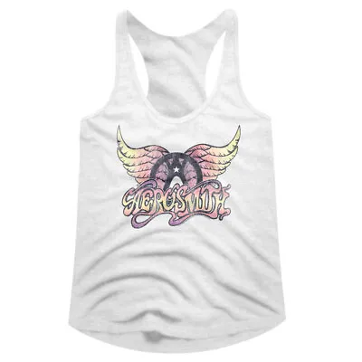 Buy Aerosmith Pastel Wings Logo Women's Tank Top Rock Band Album Concert Tour Merch • 25.18£