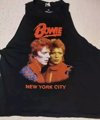 Buy David Bowie New York City Sleeveless Vest T-Shirt - Size Medium 22  P2P  • 7.99£