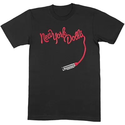 Buy New York Dolls Lipstick Logo Black T-Shirt NEW OFFICIAL • 16.59£