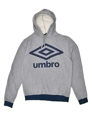Buy UMBRO Mens Slim Graphic Hoodie Jumper 2XL Grey Cotton AU06 • 13.52£