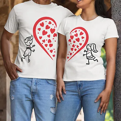 Buy Happy Valentines Day Boyfriend Girlfriend Matching Couple T-Shirts Tee Top #NED • 9.99£