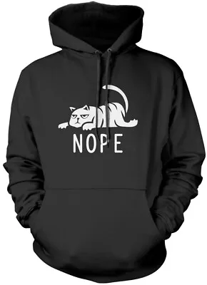 Buy Nope Cat Unisex Hoodie Funny Cat Lover Gift Pet Lazy Sloth Crazy Cat Present • 16.99£