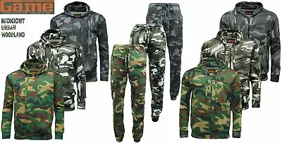 Buy Mens GAME Army Camo Camouflage Hoody Tracksuit | Hoodie | Zipper | Joggers  • 14.95£