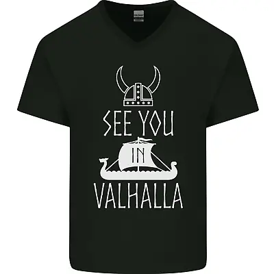 Buy See You In Valhalla The Vikings Norse Odin Mens V-Neck Cotton T-Shirt • 11.99£