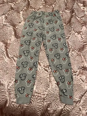 Buy Disney Minnie Mouse Fleece Grey Pyjama Bottoms Age 9-10 Years • 1.99£