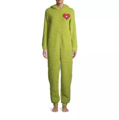 Buy The Grinch Union Suit Pajamas One Piece Halloween Costume Women Sz XL • 48.21£