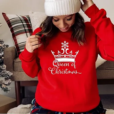 Buy Queen Of Christmas Sweatshirt RX301 Funny Alternative Christmas Jumper Sweater • 22.15£
