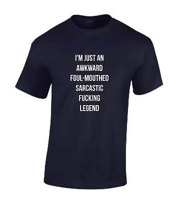 Buy I'm Just Awkward Foul-mouthed Mens T Shirt Funny Printed Slogan Design Gift Top • 8.99£