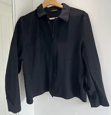 Buy Ladies Marks & Spencer Black Wool Lightweight Jacket Size 20 • 0.99£