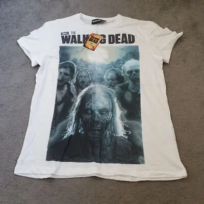 Buy AMC The Walking Dead Promo TV Show Graphics White Short Sleeve T-Shirt Size L • 10.19£