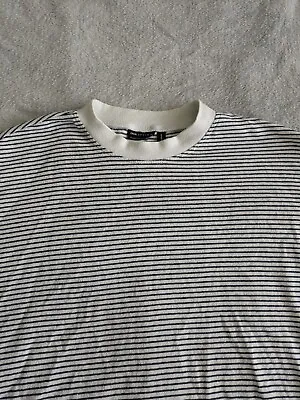 Buy ASOS White Stripe Oversized T-shirt, Size 10 • 4£