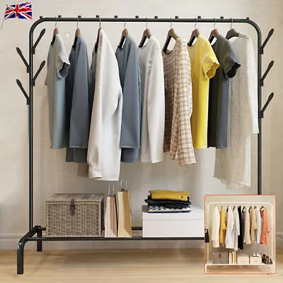 Buy Heavy Duty Clothes Rail Rack Garment Hanging Display Stand Shoes Storage Shelves • 20.99£