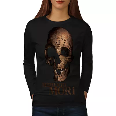 Buy Wellcoda Memento Mori Death Womens Long Sleeve T-shirt, Indian Casual Design • 18.99£