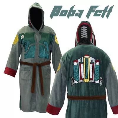 Buy Star Wars Boba Fett Hooded Bathrobe For Men/Women One Size Fits Most Adults Rare • 124.99£