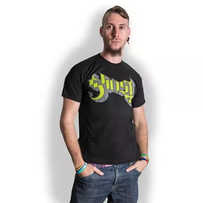 Buy Ghost Official Green Logo Black Short Sleeve Mens T-Shirt Unisex Papa Nameless • 12.95£
