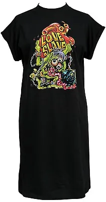 Buy Love Slave Womens Lowbrow High Neck T-Shirt Valentines Horror Monster • 29.50£