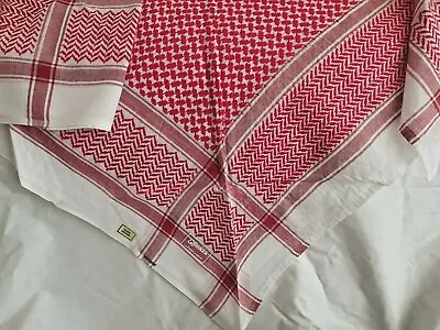 Buy Red / White Shemagh Palestinian Arab Keffiyeh  Scarf • 11.99£